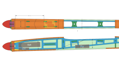 The room for Rx and Battery inside Maverick F5K fuselage