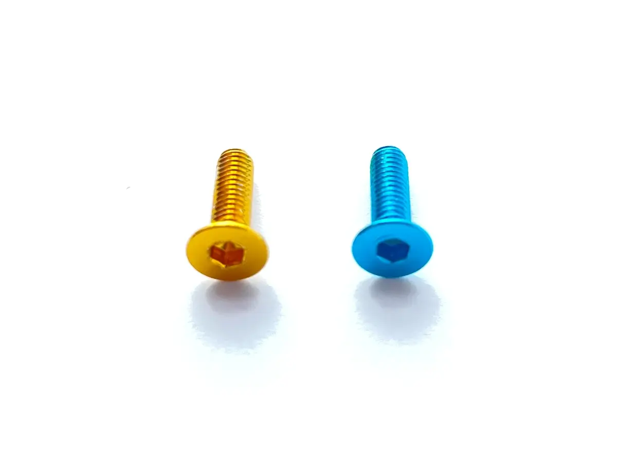 A Pair of M3x10mm Aluminum Bolts [Blue+Yellow]
