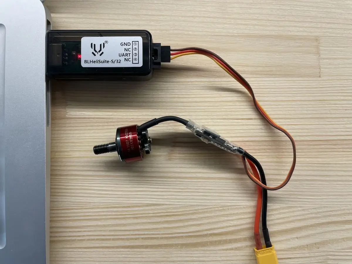 BLHeli ESC programming with USB Linker