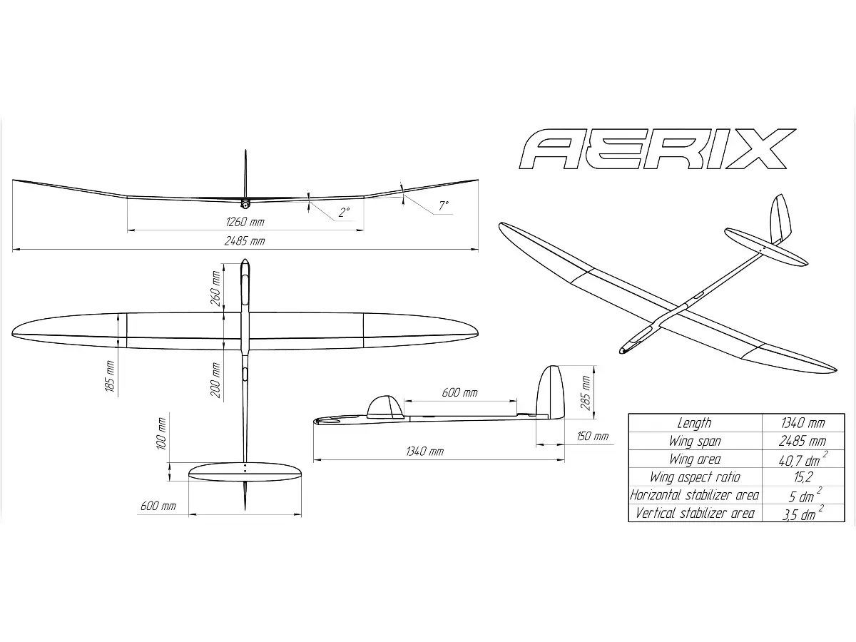 Aerix 2.5m F5J Plan