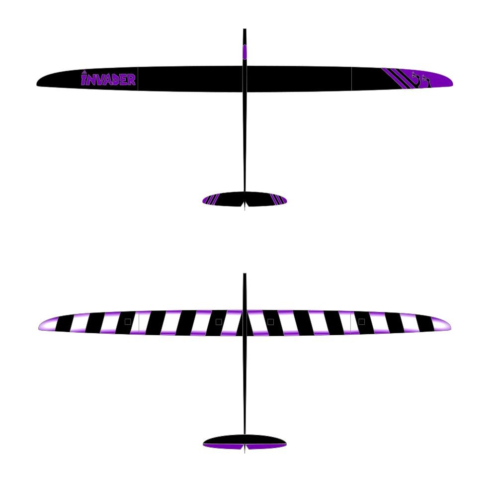 Invader F5J 4m RC Glider in Violet